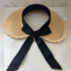 LC Lauren Conrad Black and Tan Bow Visor hat NWT